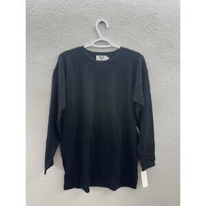 Verrazano Womens Sweater Size Medium Black Cashmere Pullover NWTs